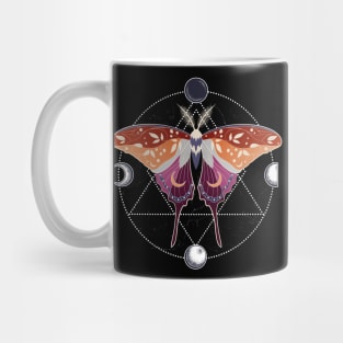 Lesbian Luna Moth Celestial Cottagecore LGBT Pride Flag Mug